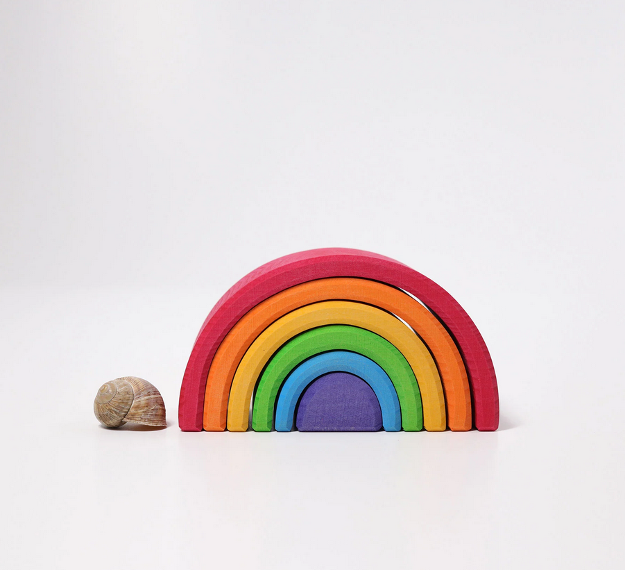 Medium Rainbow 6 Piece Wooden Stacking Toy