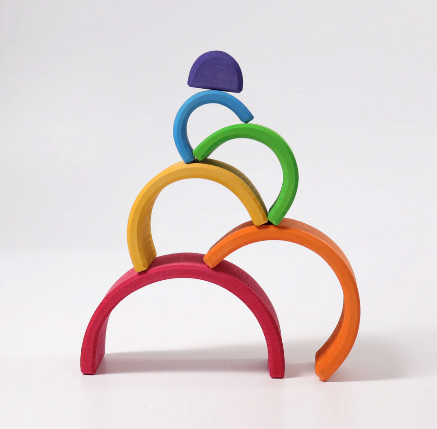 Medium Rainbow 6 Piece Wooden Stacking Toy