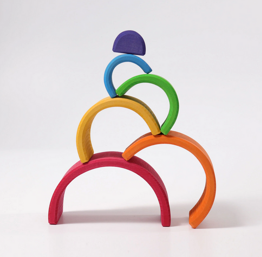 Medium Rainbow 6 Piece Wooden Stacking Toy