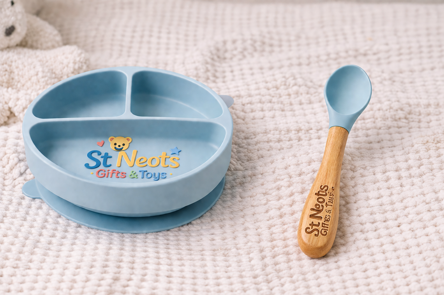 Baby Silicone Suction Plate & Spoon Set – BPA-Free Feeding Set