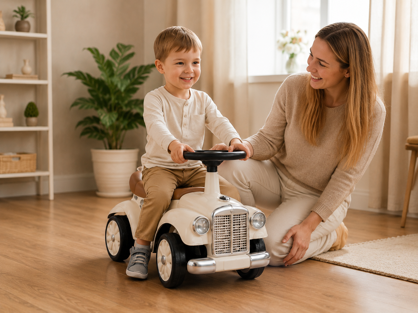 Kids Ride On Car with Under-Seat Storage – 18–36 Months Toddler Push Car