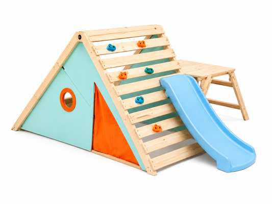 Plum My First Wooden Playcentre – Kids Indoor & Outdoor Climbing Frame with Slide and Play Tent