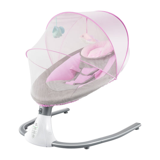 Infant baby swing with 4 speeds, 12 lullabies, 3-point harness and remote control