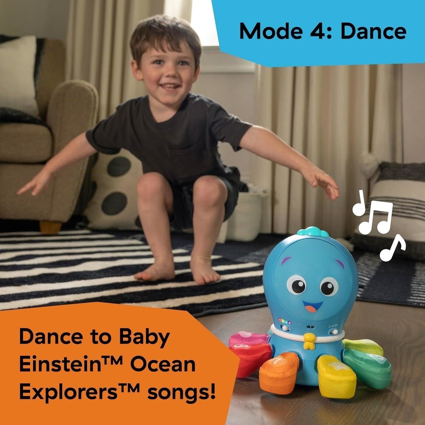 Baby Einstein Go Opus Go Musical Crawl & Chase Octopus Toy with Lights Ages 3M–5Y