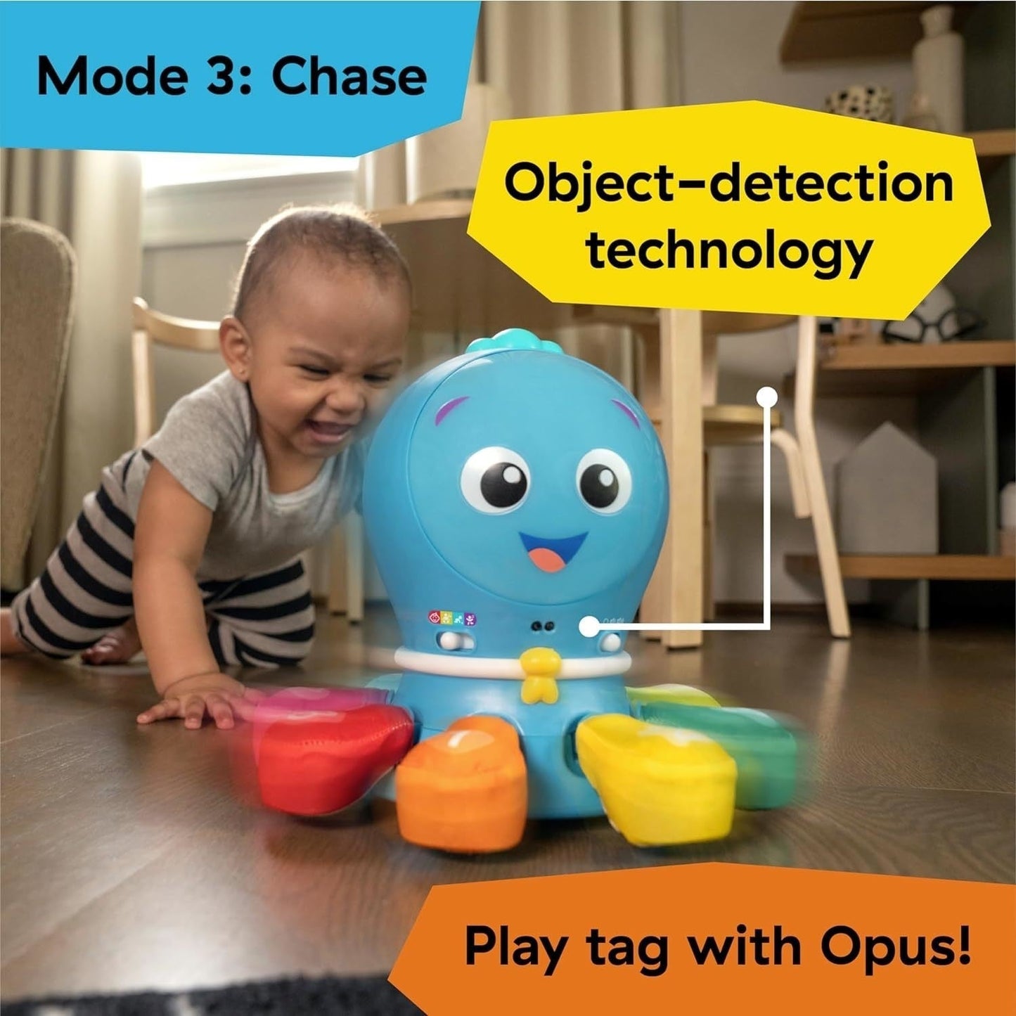 Baby Einstein Go Opus Go Musical Crawl & Chase Octopus Toy with Lights Ages 3M–5Y